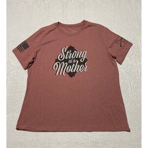 Grunt Style Strong As A Mother Graphic T-Shirt Mauve Heather Womens XL Patriotic